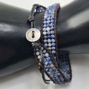 Lulu Dharma Stone Leather Wrap Bracelet Boho